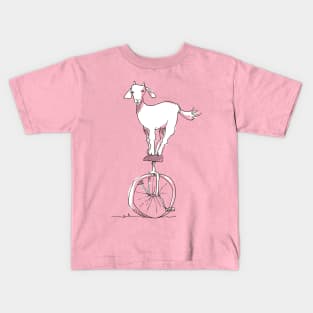 Goat on a unicycle Kids T-Shirt